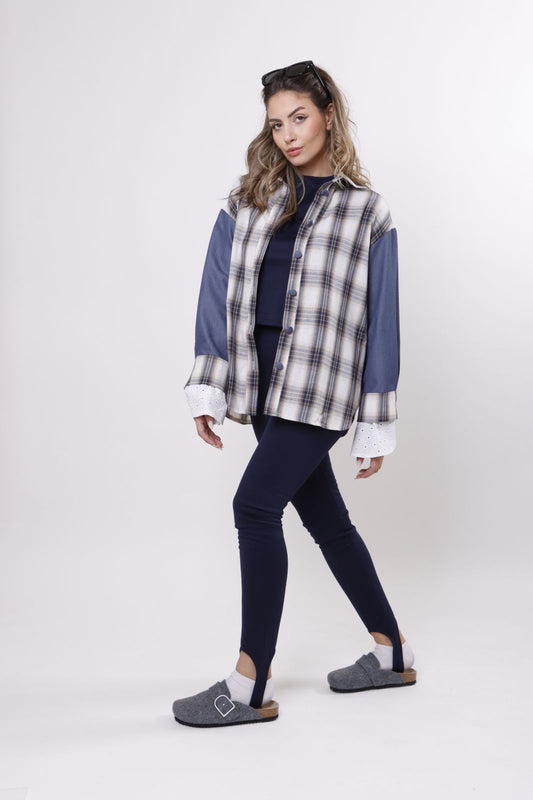 Denim checkered shirt