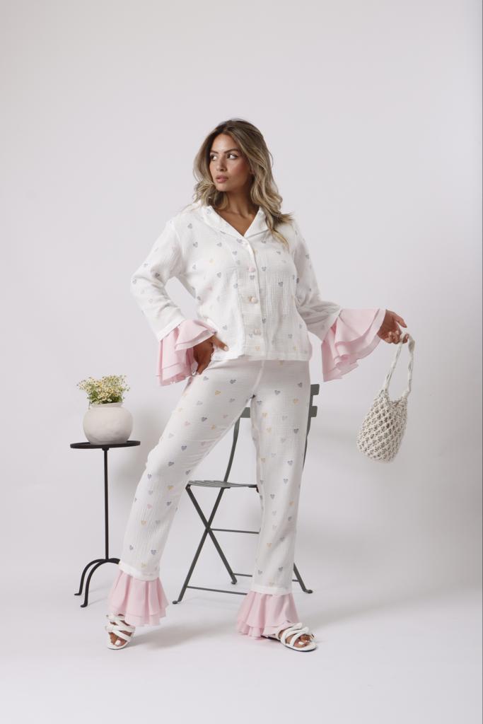Ruffled heart pjs