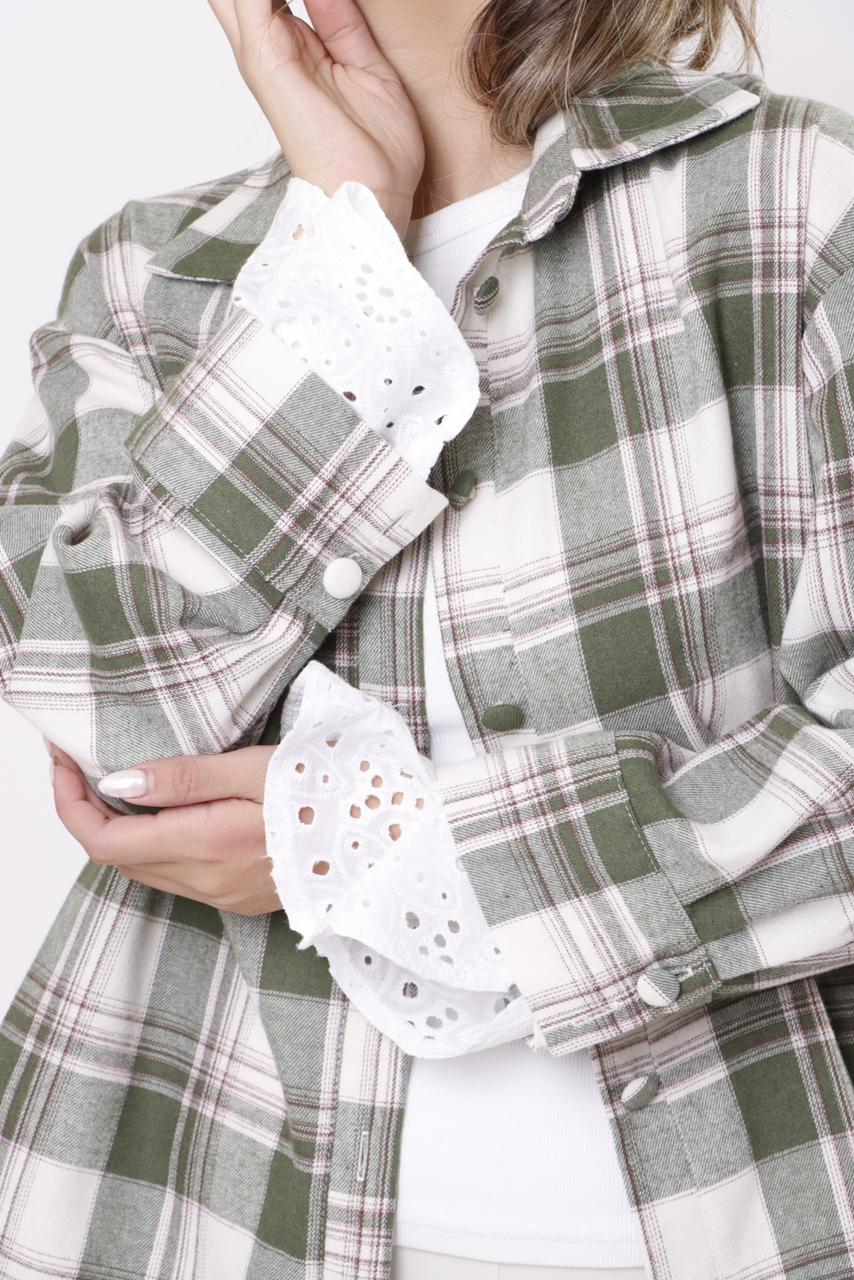 Olive checkered shirt