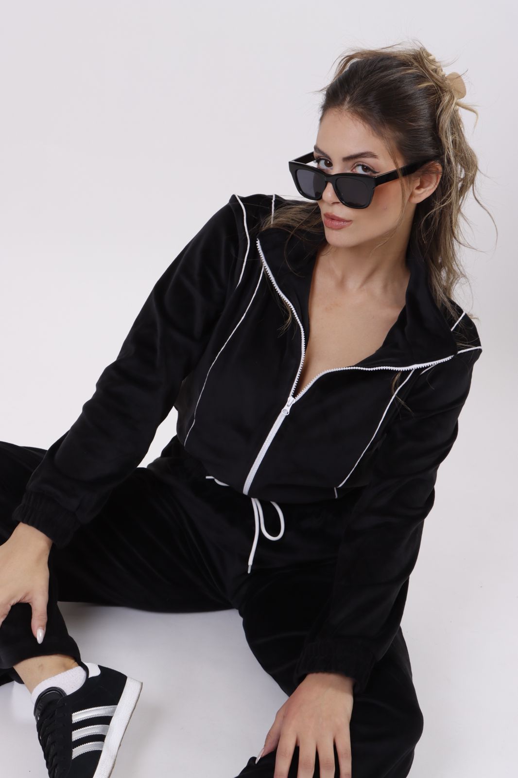 Black velvet ensemble