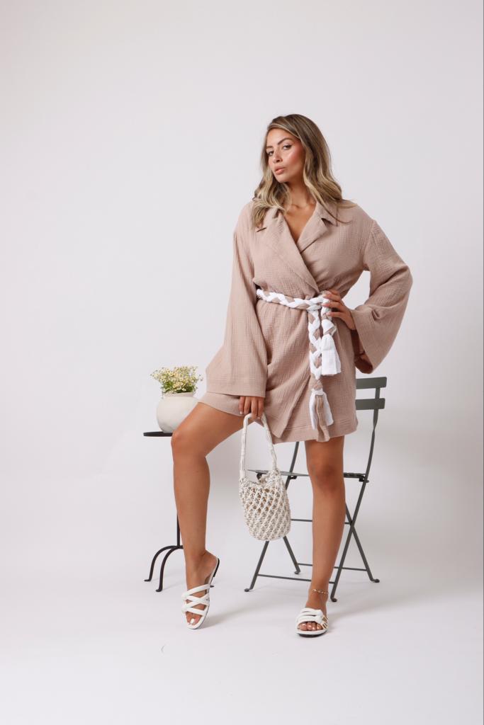 beige Kimono dress
