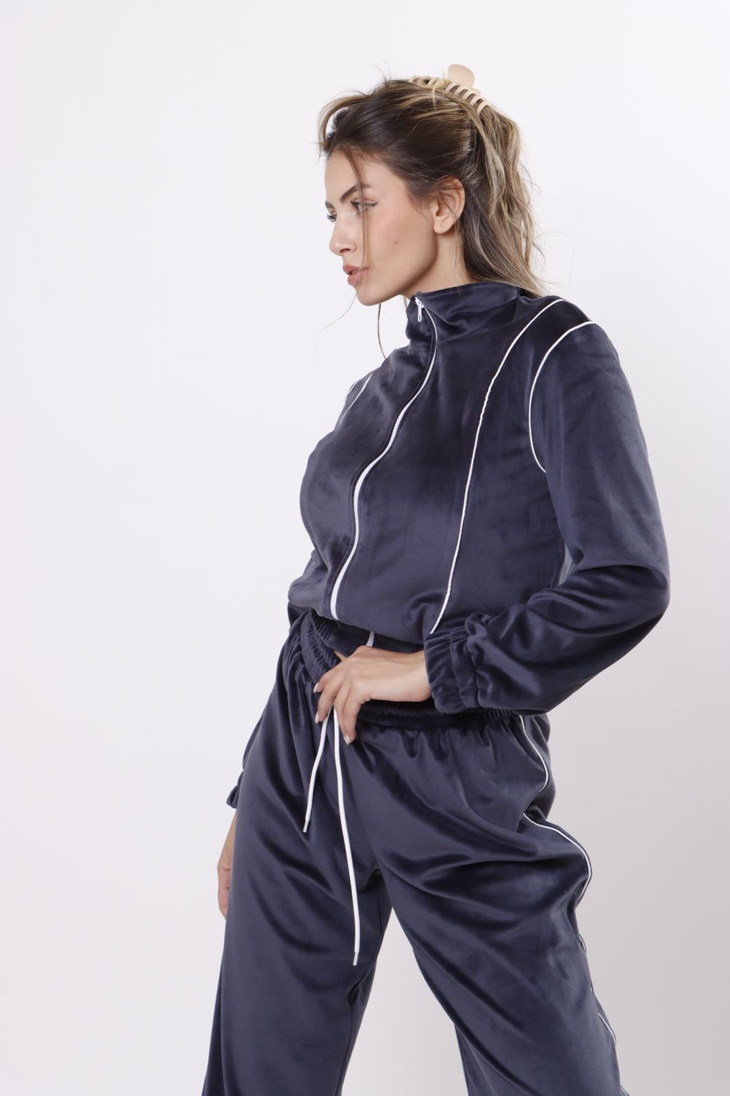 Navy velvet ensemble