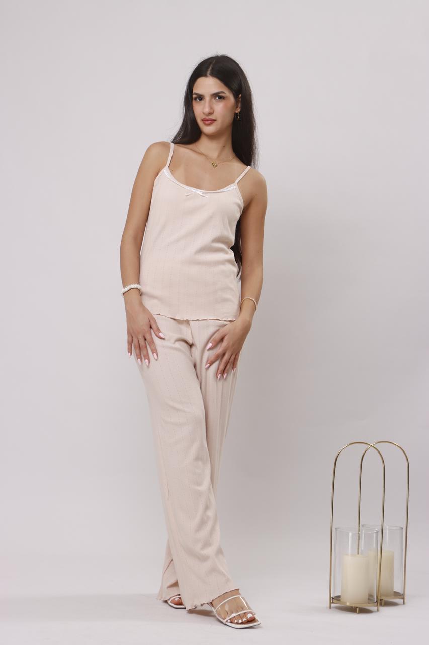 Beige breeze pants pj set