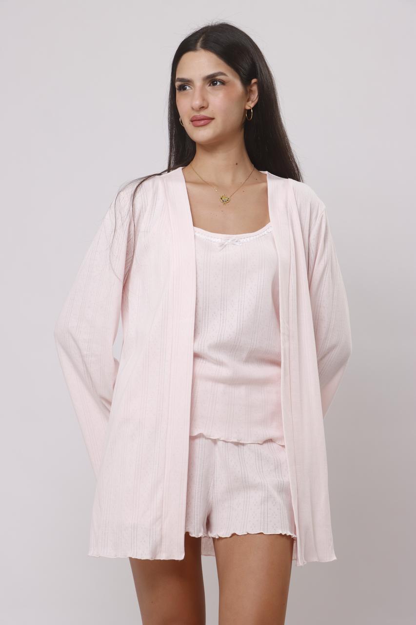 Blush pink shorts pj set