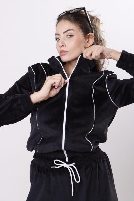 Black velvet ensemble