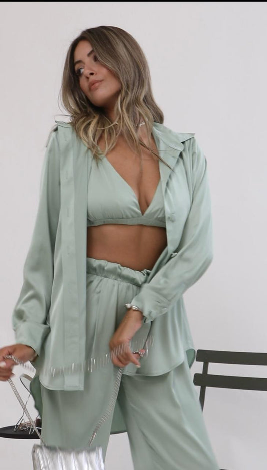 Pistachio set with a bralette