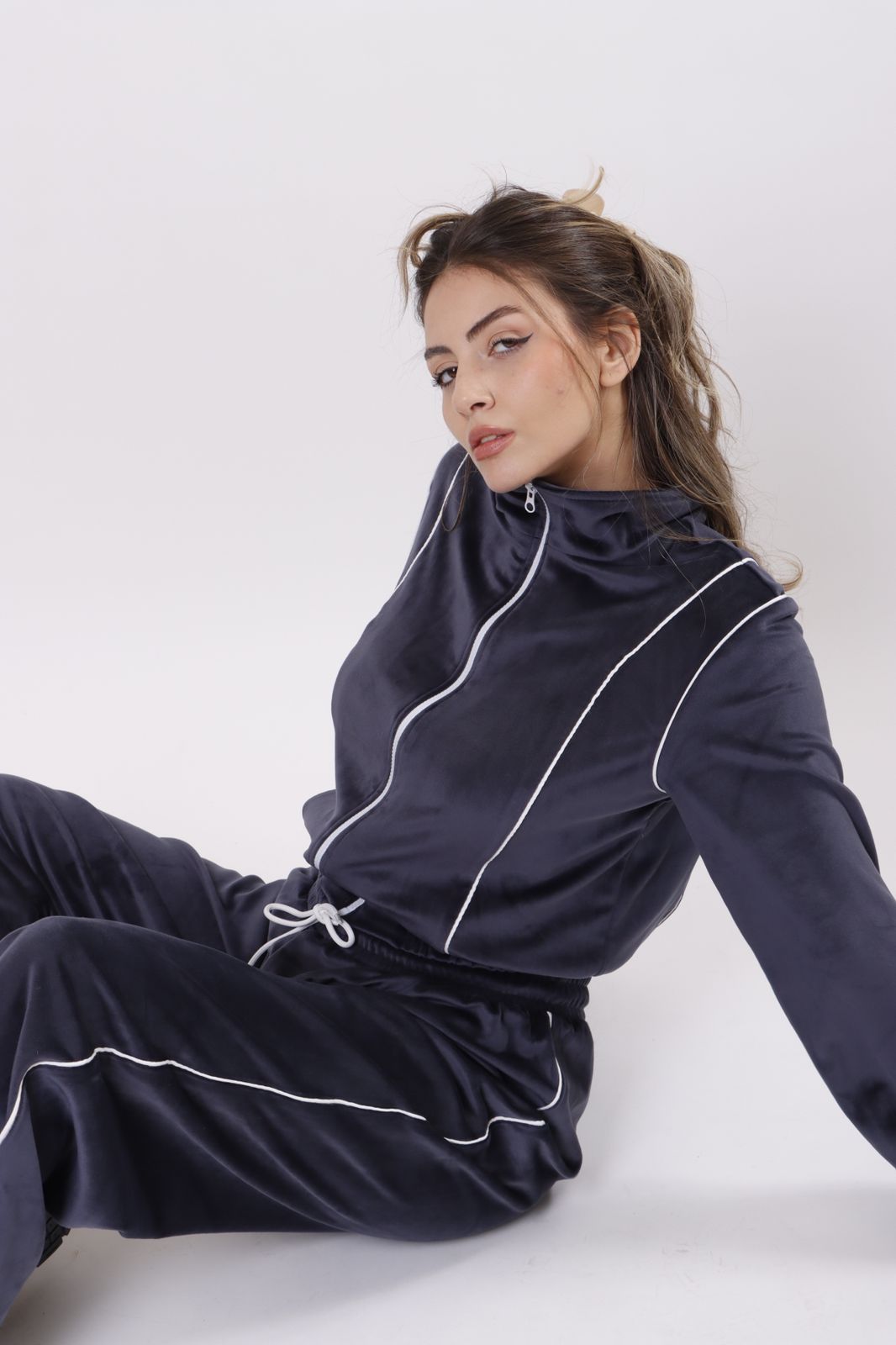 Navy velvet ensemble