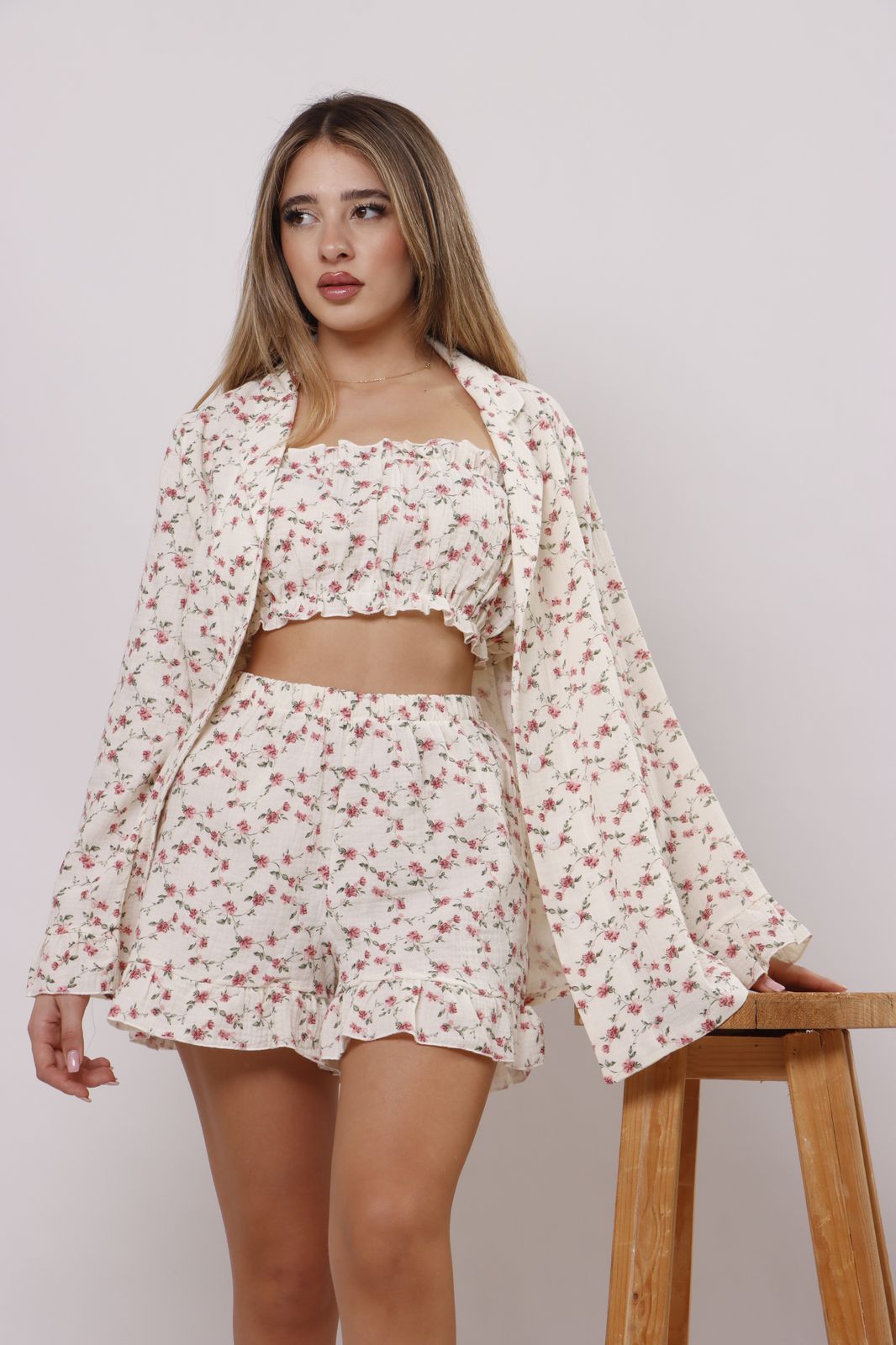 Rose garden ruffle set