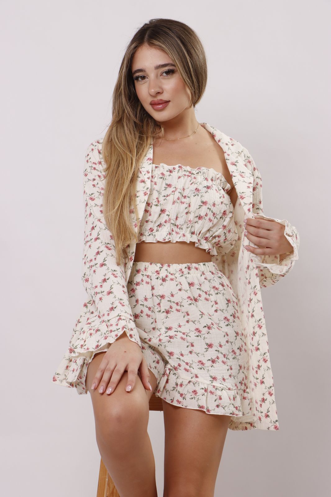 Rose garden ruffle set