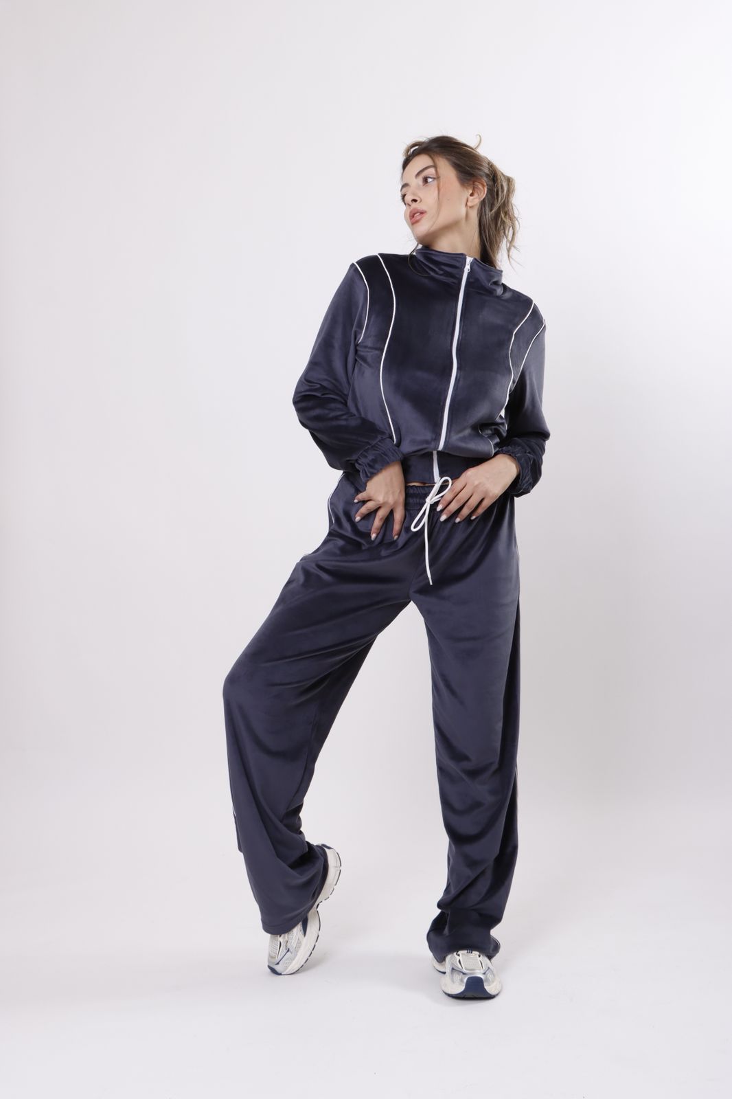 Navy velvet ensemble