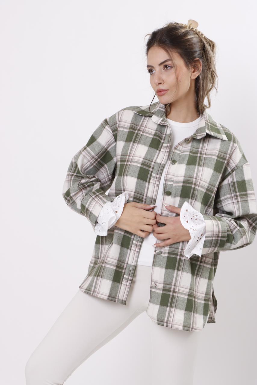 Olive checkered shirt