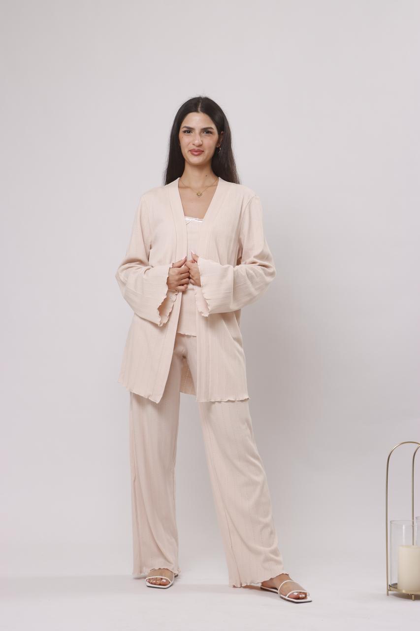 Beige breeze pants pj set