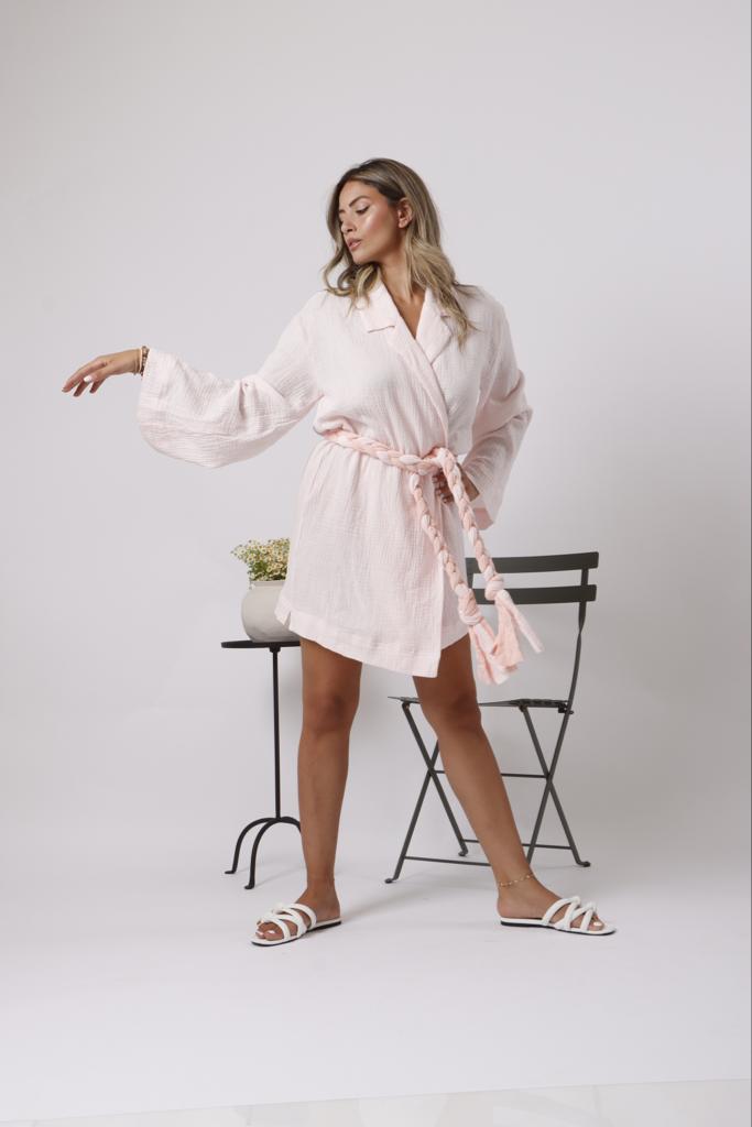 Pink kimono dress