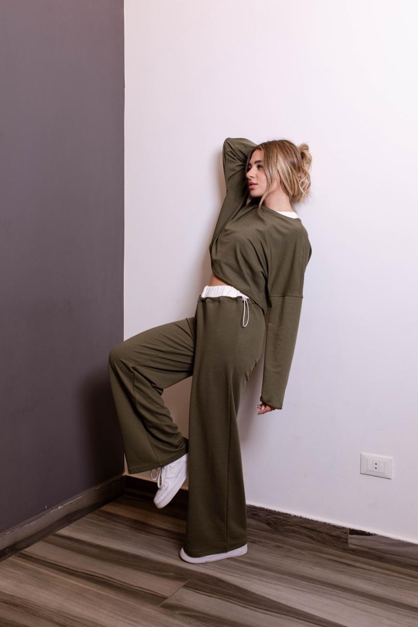 Olive green loungewear set