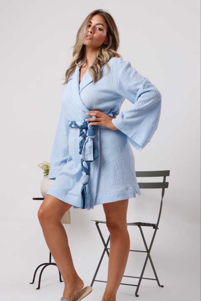 Blue kimono dress