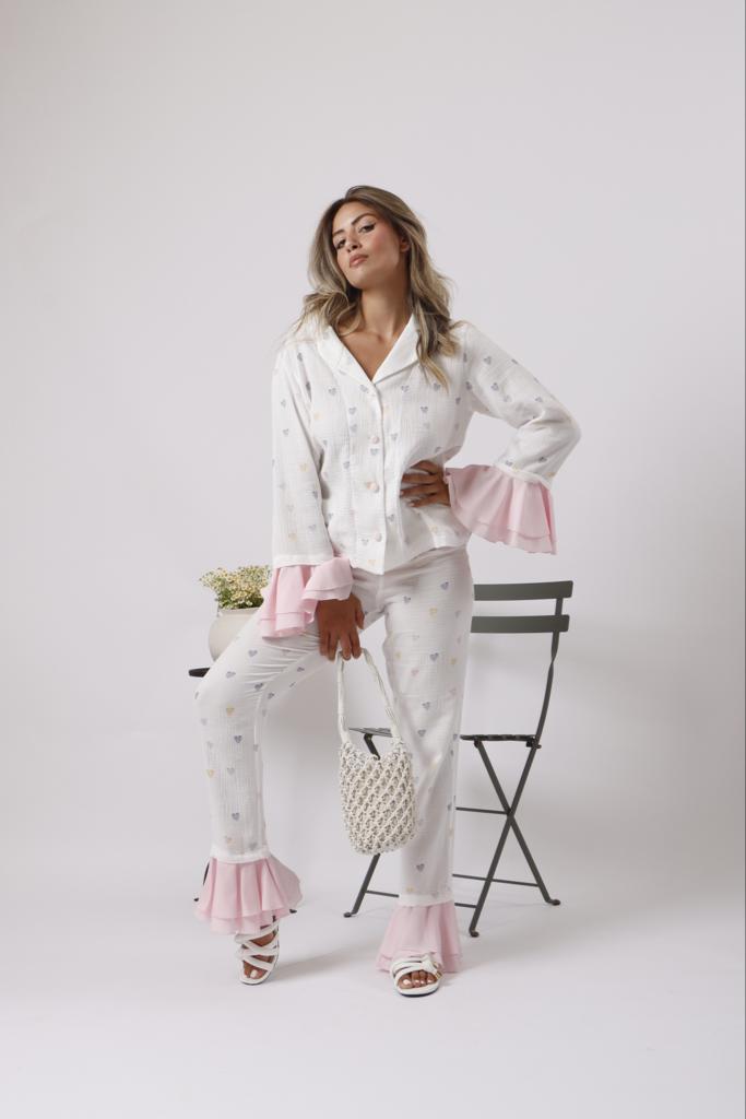 Ruffled heart pjs