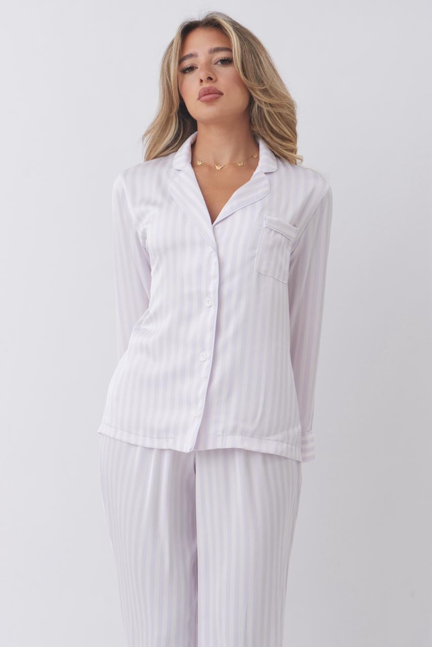 Lilac whisper striped set