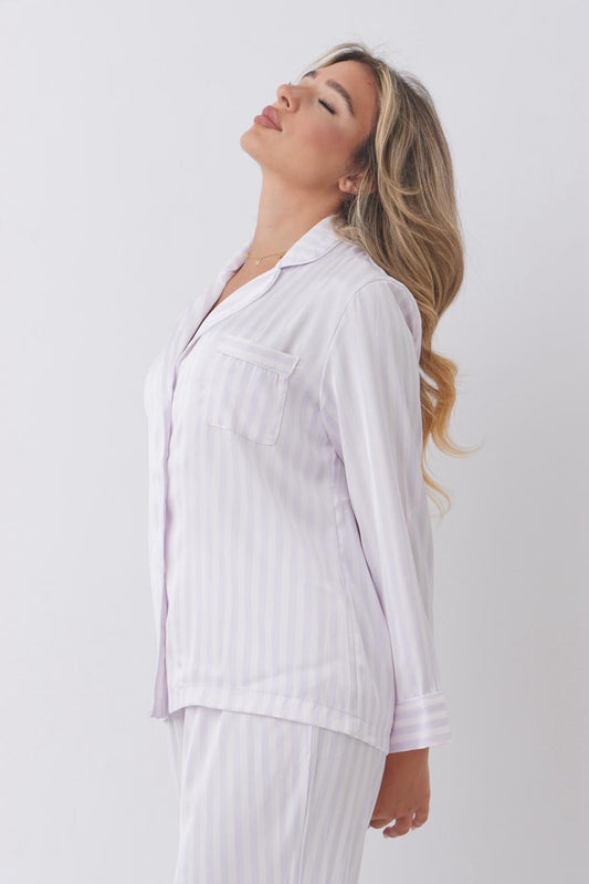 Lilac whisper striped set