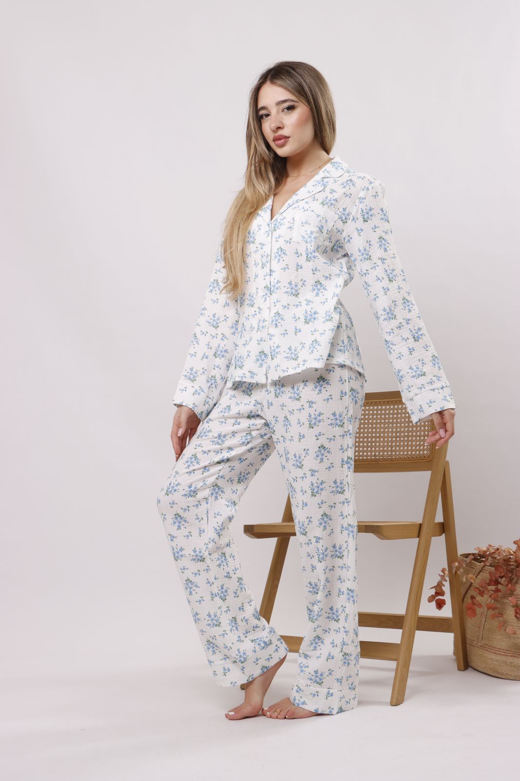 Blue Meadow pants pj set