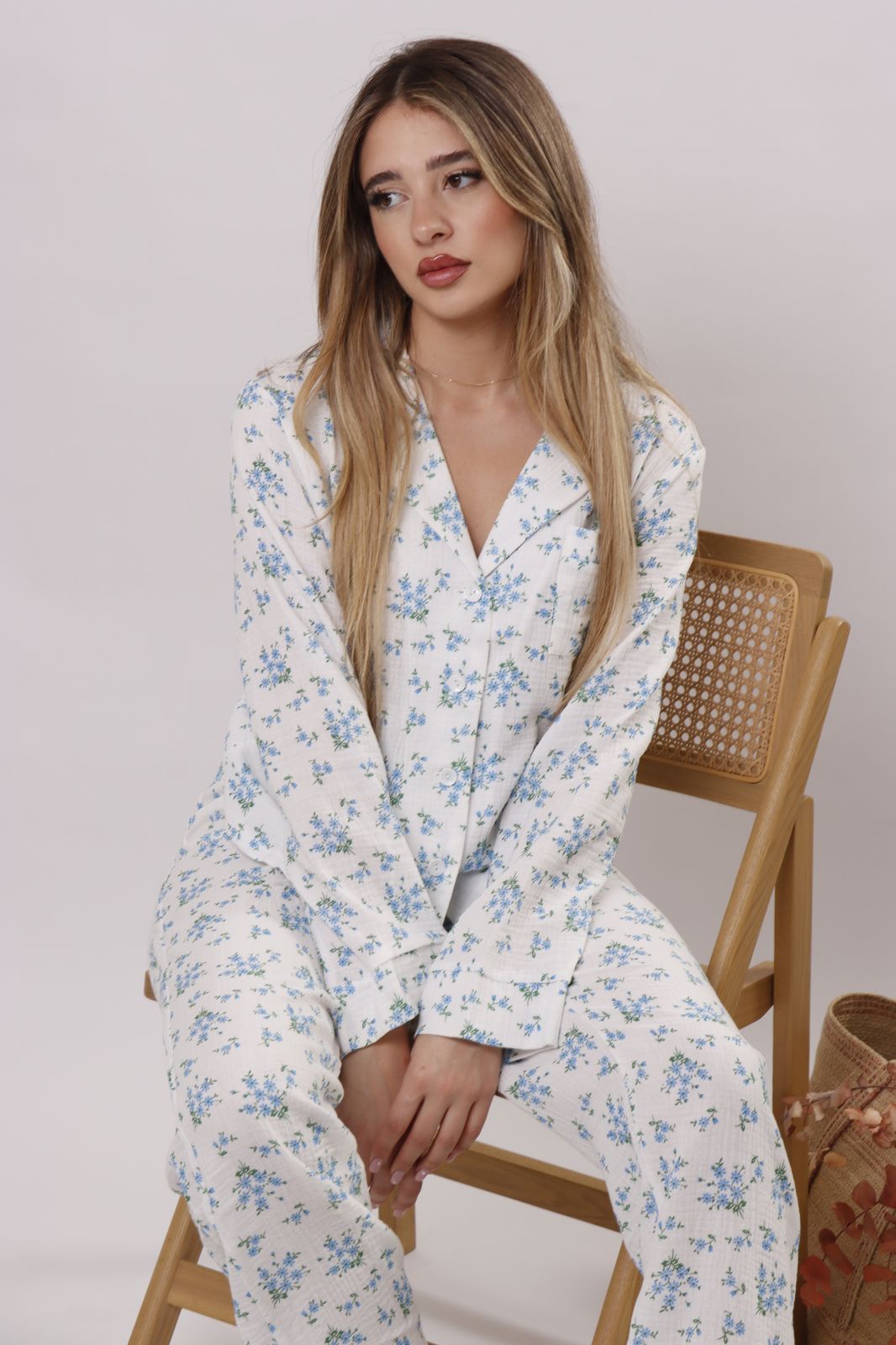 Blue Meadow pants pj set