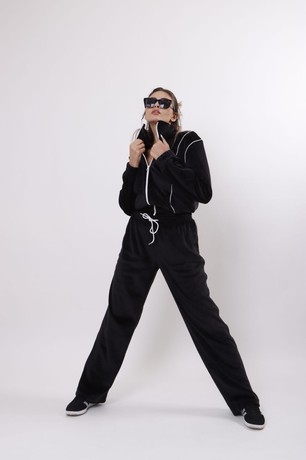 Black velvet ensemble