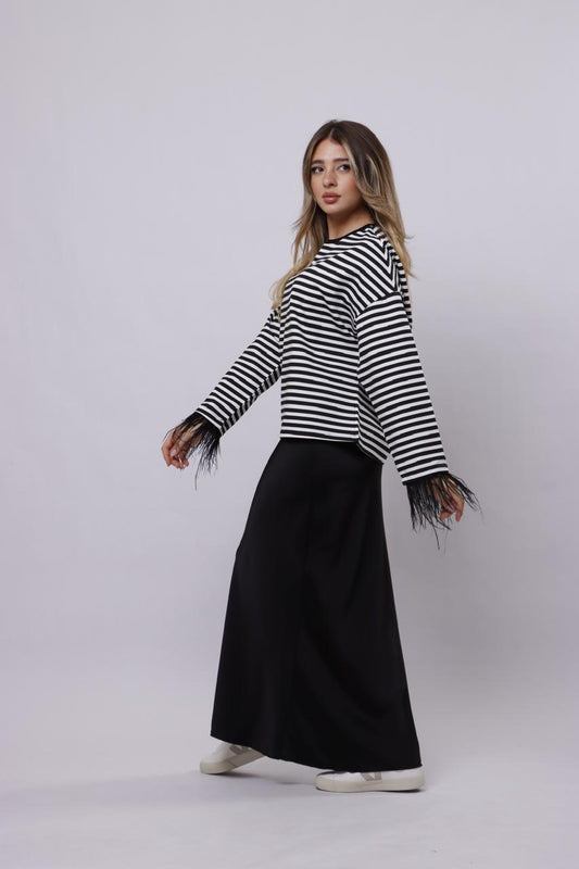 Striped black sweater