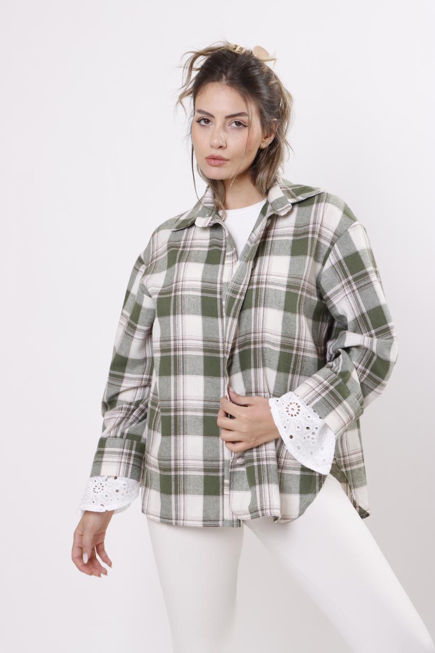 Olive checkered shirt