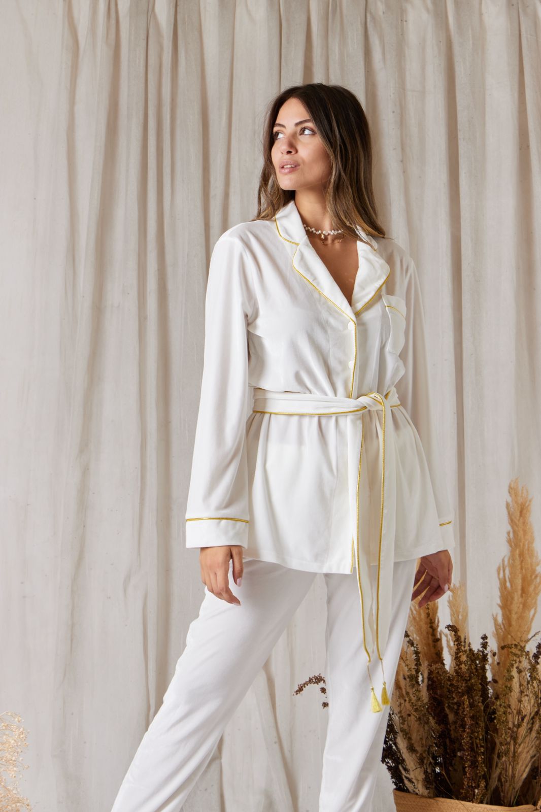 White velvet pjs