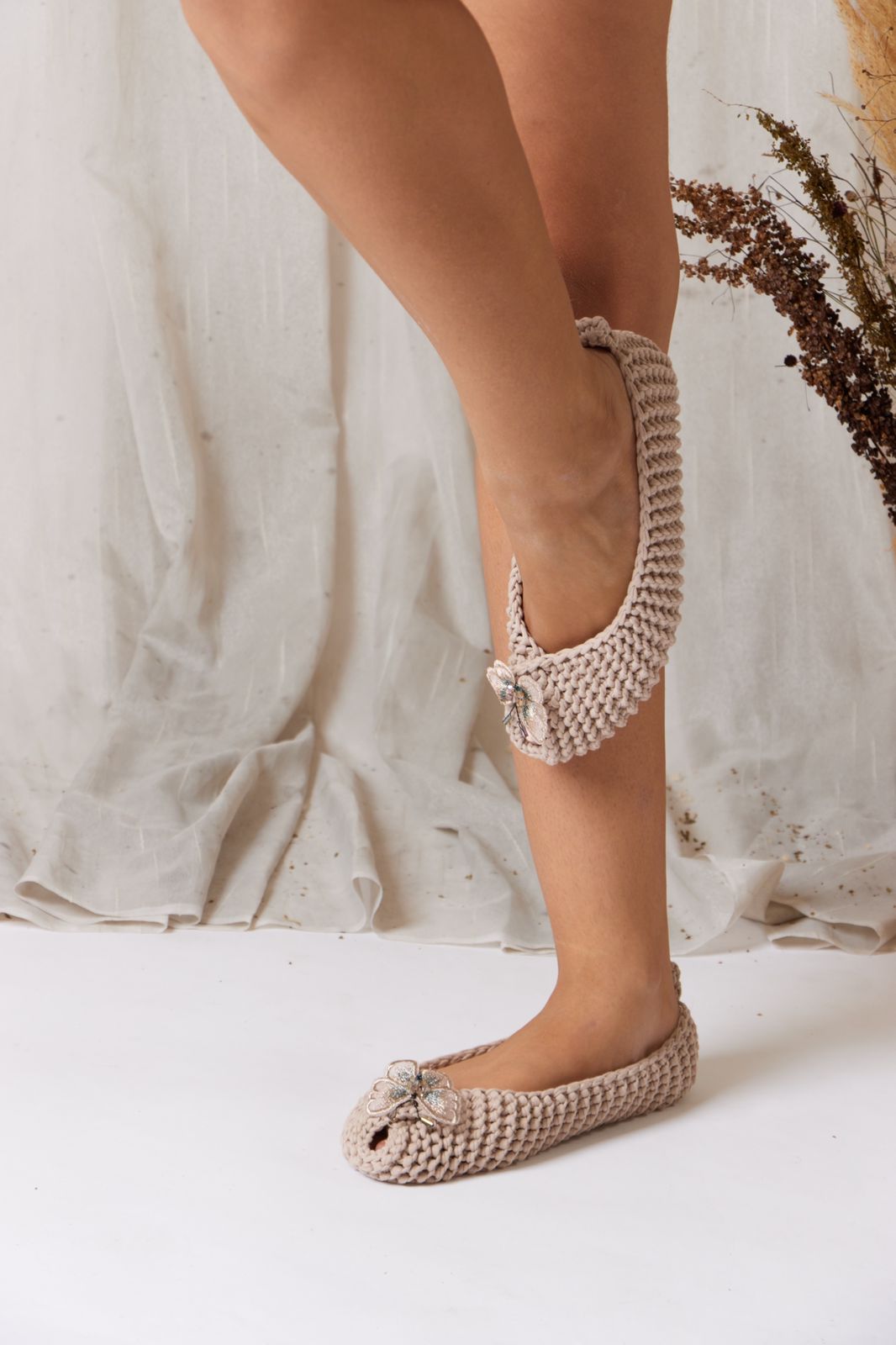 Tan beige slippers