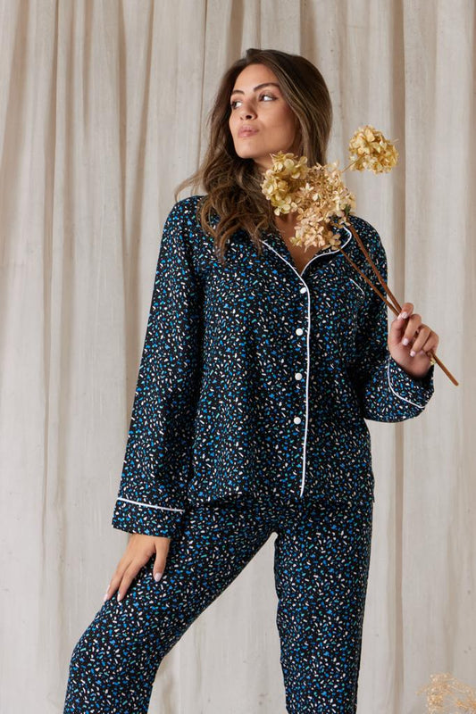 Black &blue Confetti patterned pjs