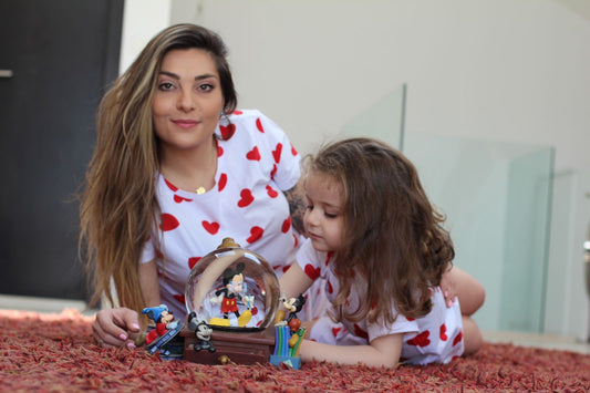 Adults red heart patterned pjs