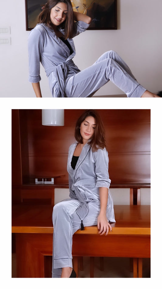 Grey velvet pjs