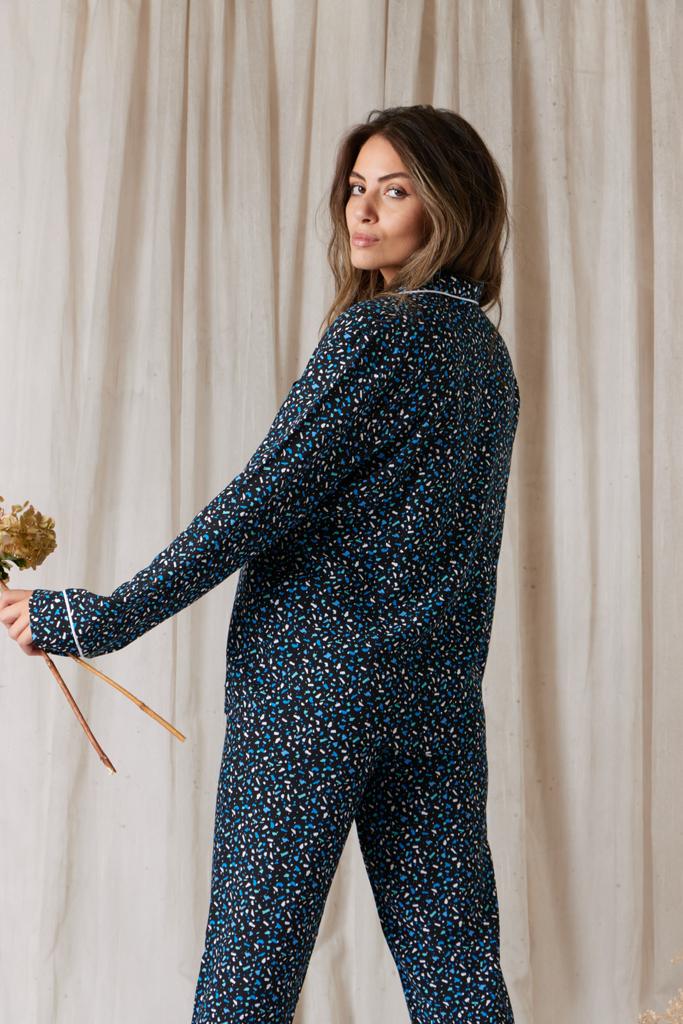 Black &blue Confetti patterned pjs