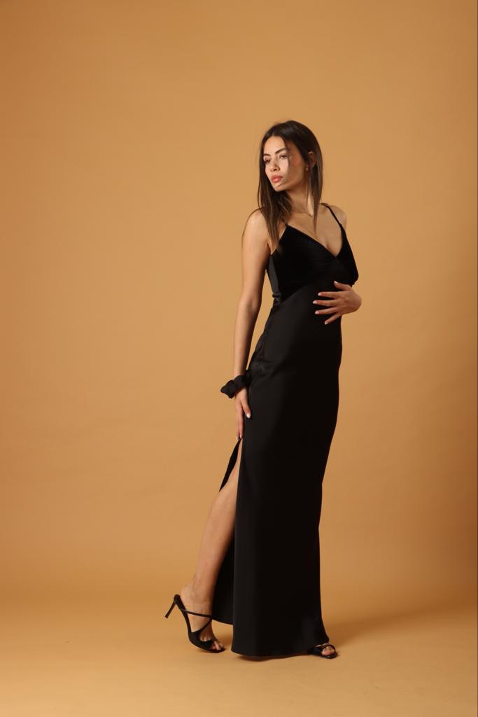 Black silk dress