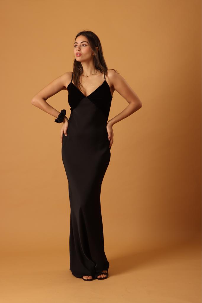 Black silk dress