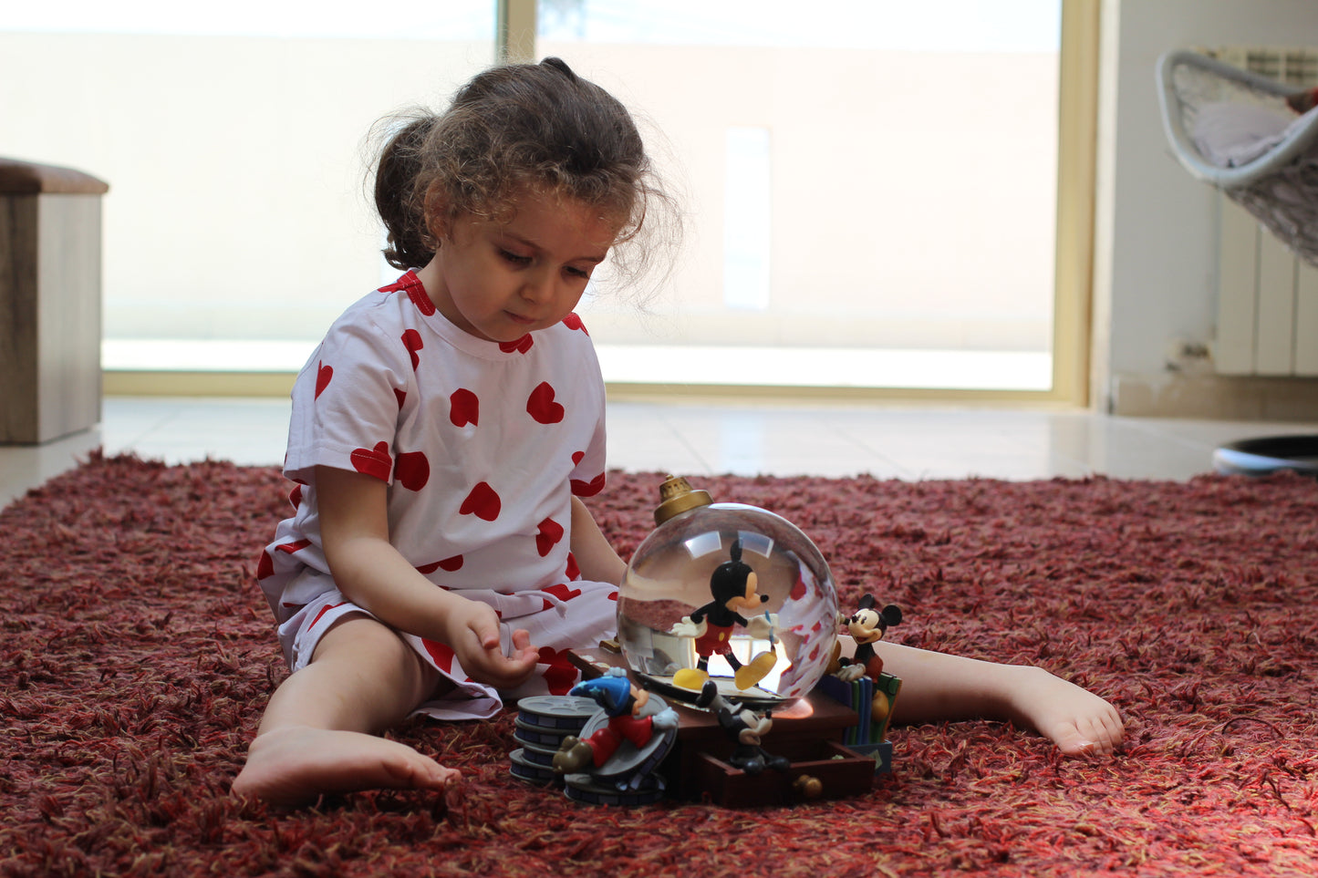 Kids red heart patterned pjs