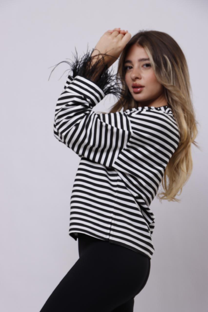 Striped black sweater