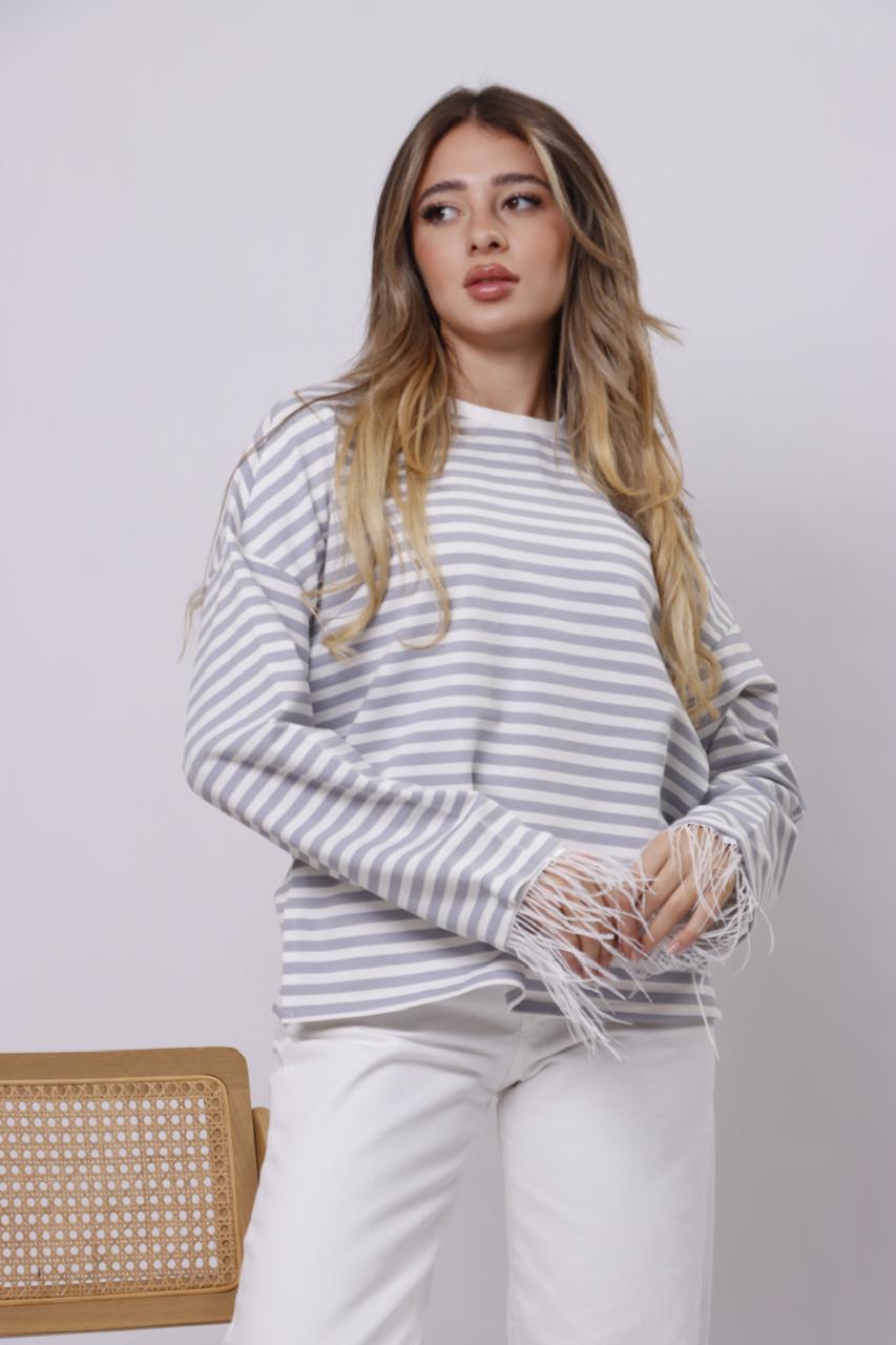 Striped blue sweater