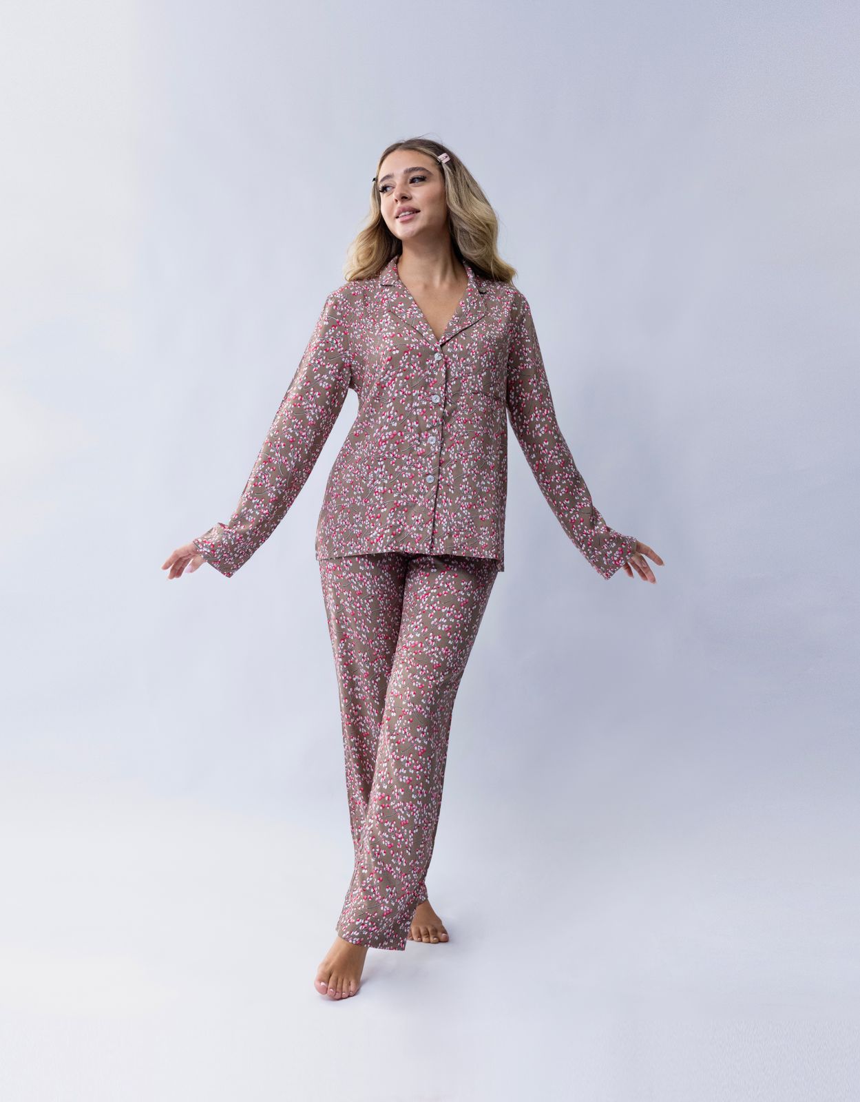 Fuchsia floral patterned pjs