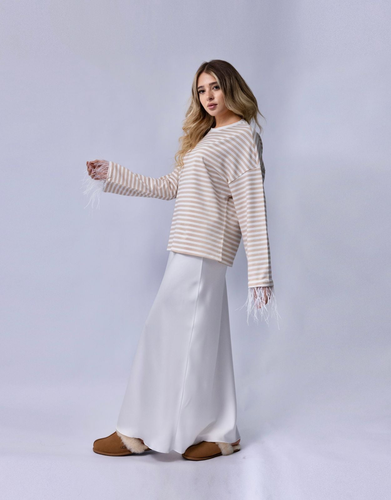 Striped beige sweater