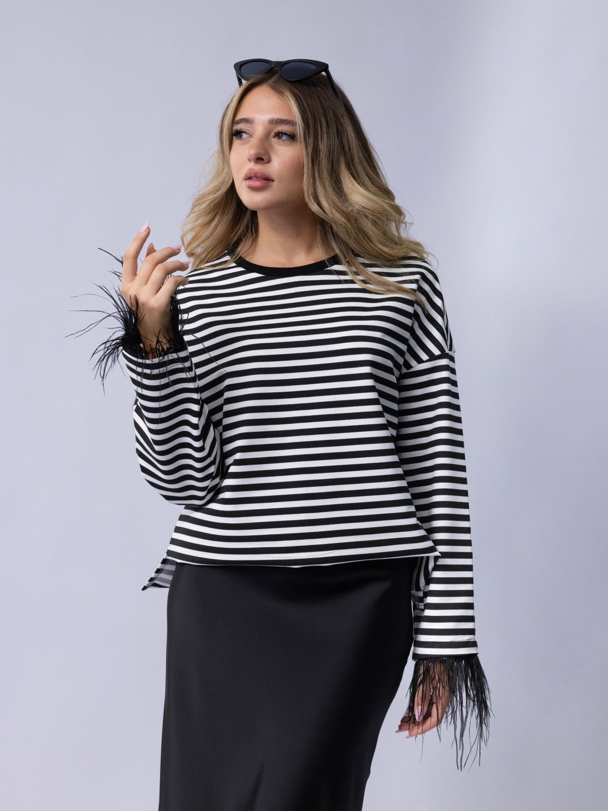 Striped black sweater