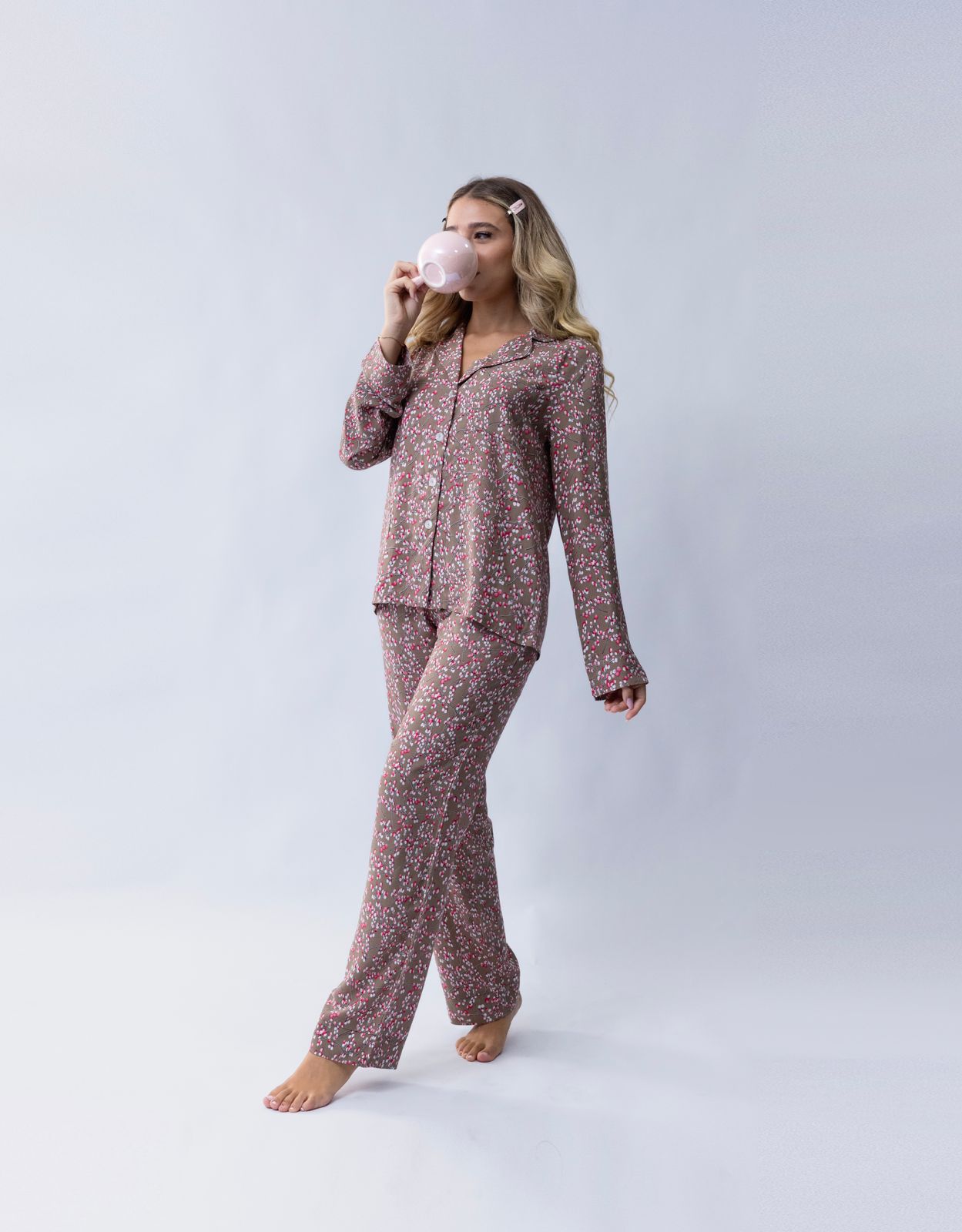 Fuchsia floral patterned pjs