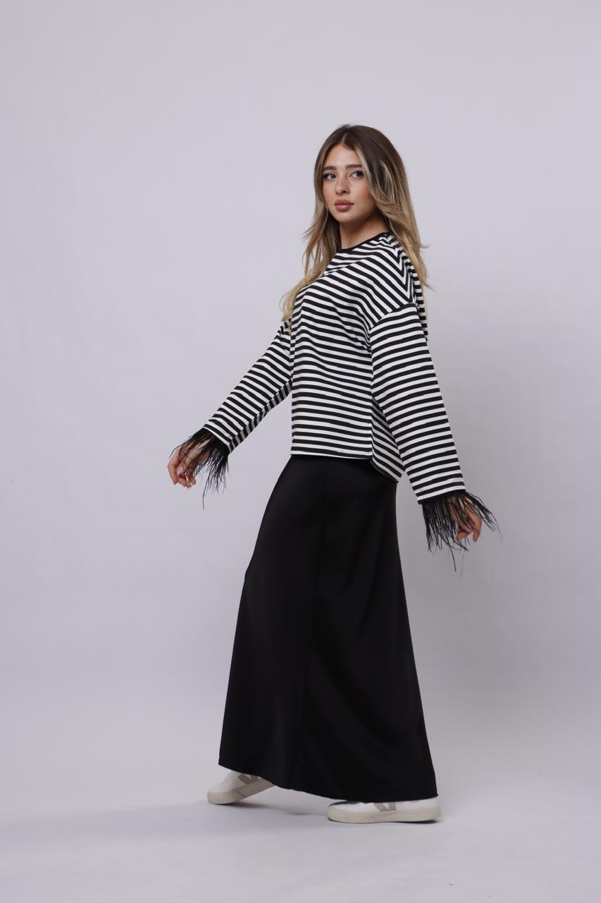 Striped black sweater