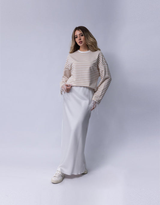 Striped beige sweater