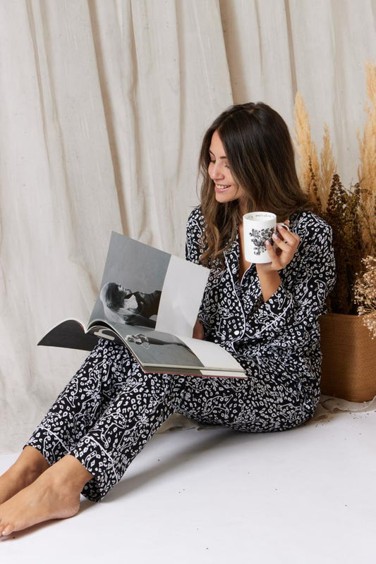 Black& white abstract patterned pjs